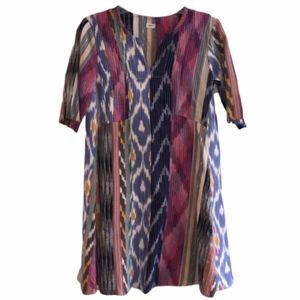 Warm Short Sleeve Cotton Basketweave Dress